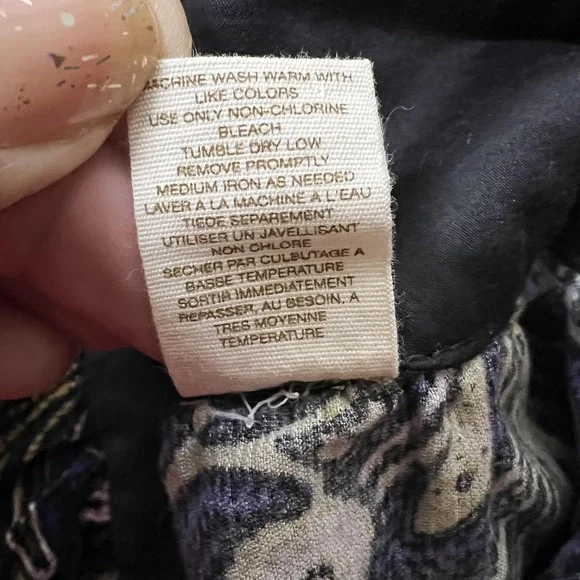 Anthropologie Skirt Mini Corduroy Paisley Boho Whimsigoth Dark Fairy Grunge - Picture 7 of 7